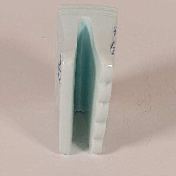 Davar  Porcelain Napkin Holder Blue Rooster 4" x 3.5" Japan - Picture 6 of 11